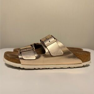 Birkenstock Arizona Soft Footbed Leather sandals Metallic Copper EU 39 US 8-8.5